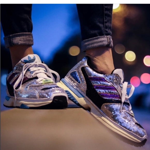 ADIDAS ORIGINALS ZX 4000 SEQUINED SNEAKERS size 7 sparkle sequin phish holiday - Picture 11 of 11